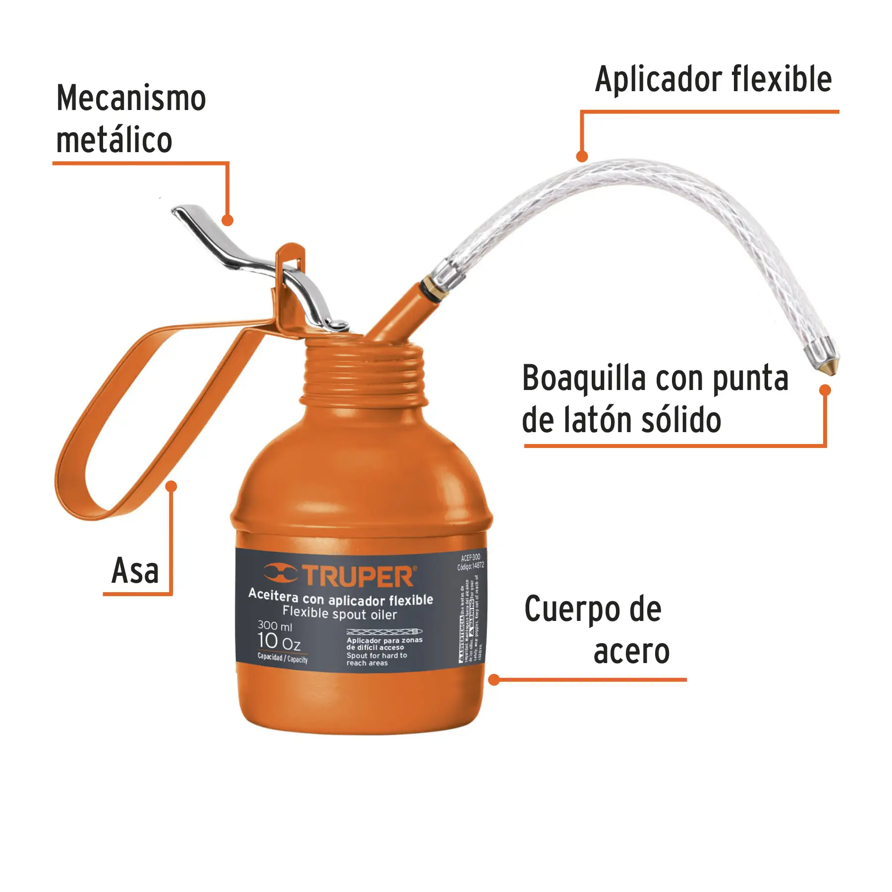 Aceitera de 300 ml (10 oz) con Aplicador Flexible - Imagen 3