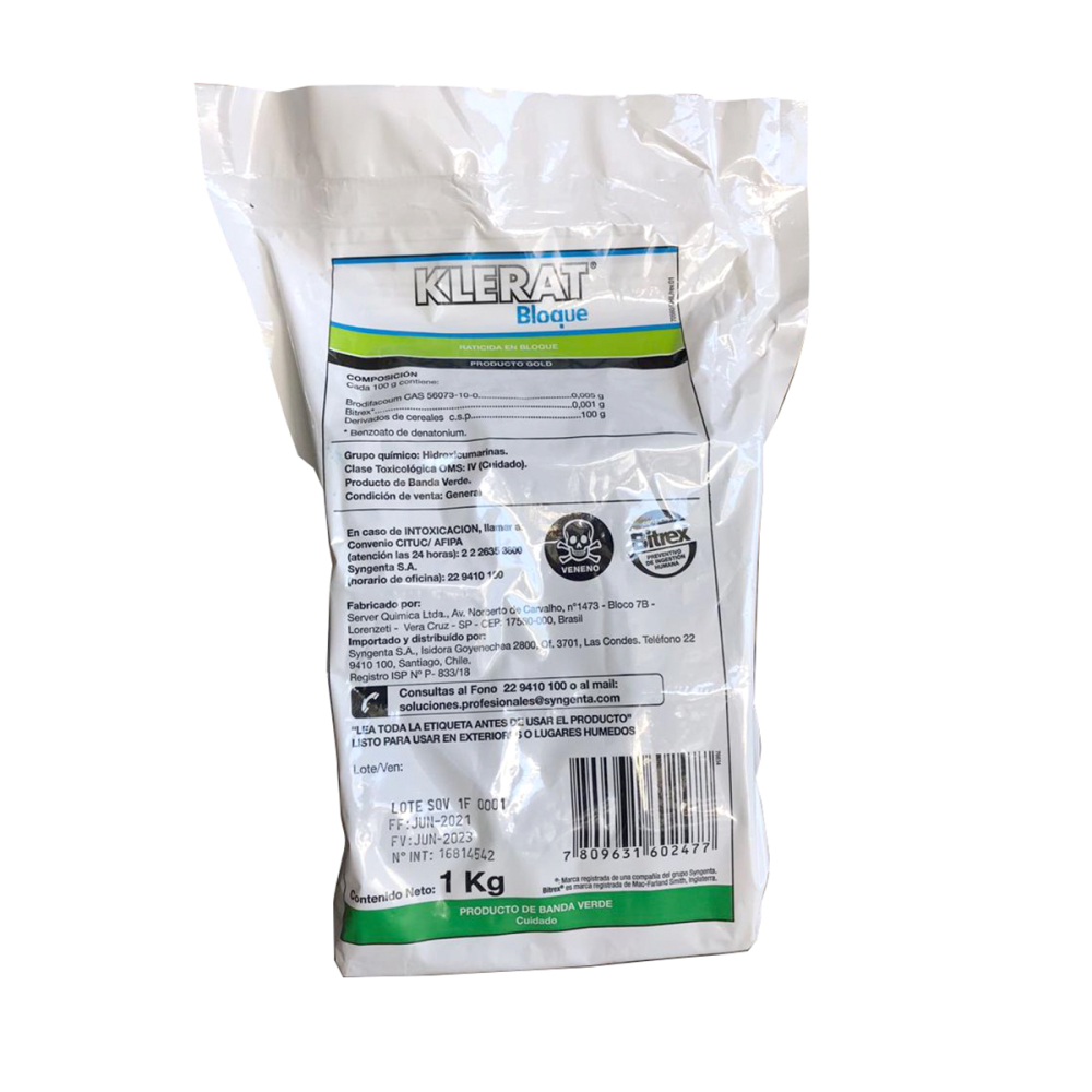 Raticida Klerat bloque 20g x 10K - Imagen 4